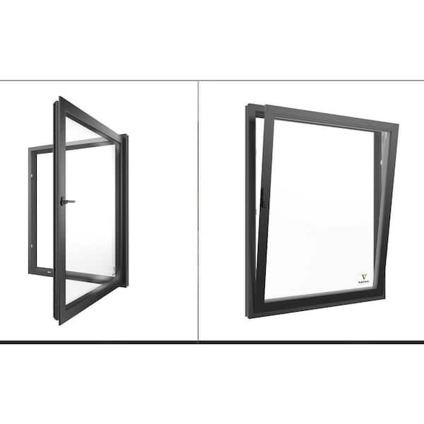 Unbranded 36 in. x 48 in. Right-Handed, Low-E, Triple-Pane, Replacement, Vinyl Window Hardware Tilt and Turn Included, White/Black