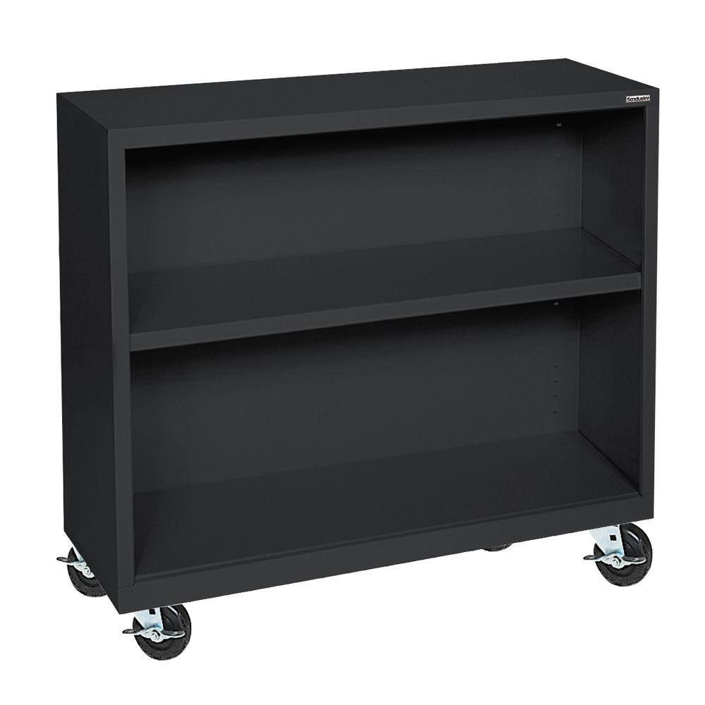 Sandusky Cabinets Sloped Shelf Book Cart Black