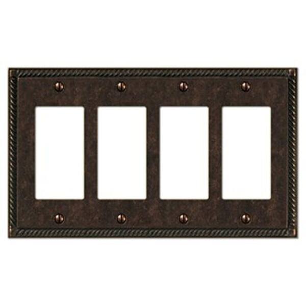 Creative Accents Bronze 4-Gang Wall Plate