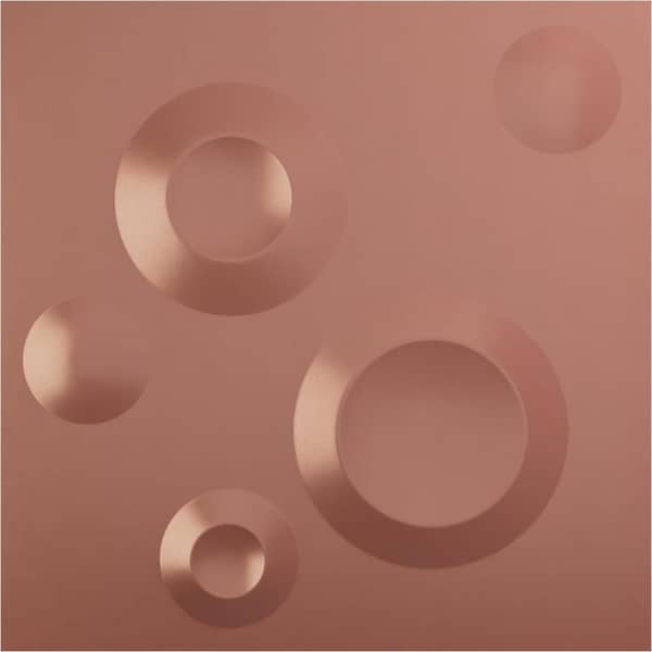 Ekena Millwork Cole Champagne Pink 1/3 in. x 1 ft. x 1 ft. Pink PVC Decorative Wall Paneling 1-Pack