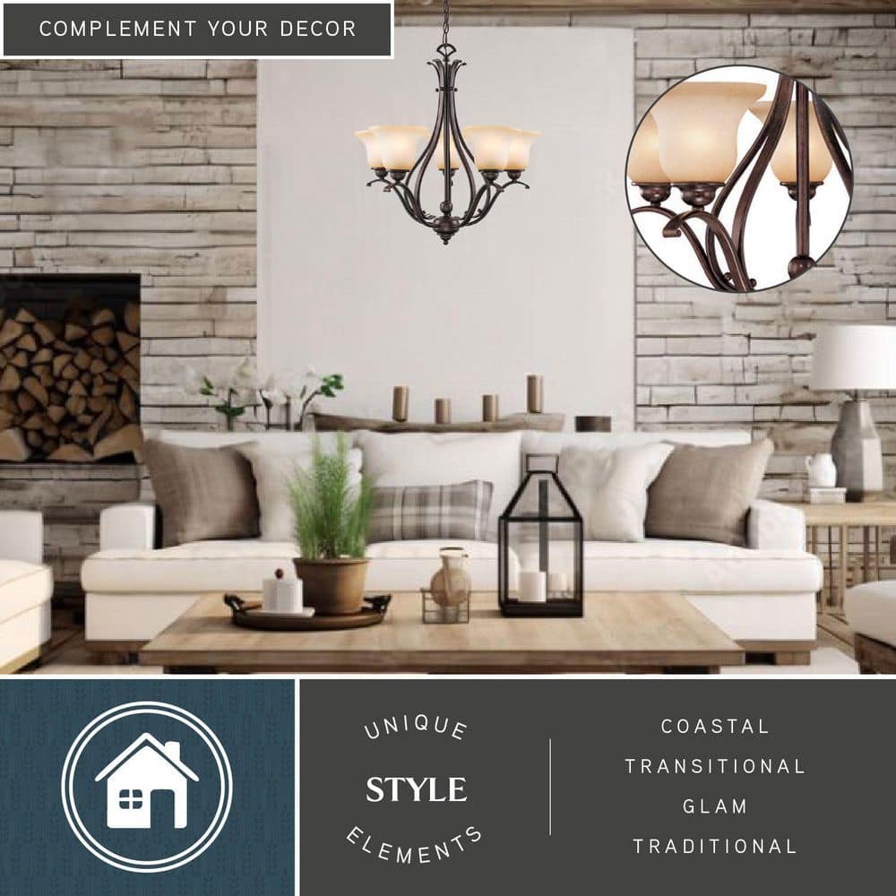 Monrovia Royal Bronze Traditional 5-Light Chandelier