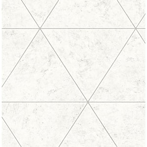 Polished Concrete Silver Geometric Paper Strippable Roll (Covers 56.4 sq. ft.)