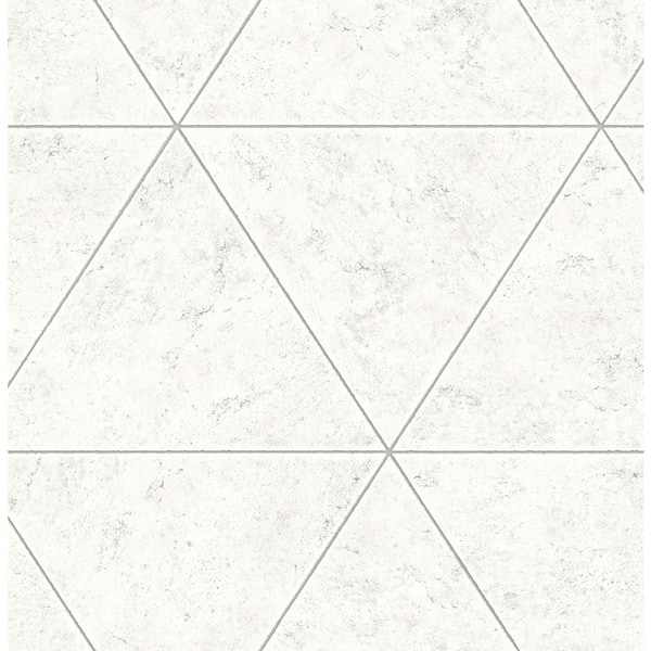 A-Street Prints Polished Concrete Silver Geometric Paper Strippable Roll (Covers 56.4 sq. ft.)