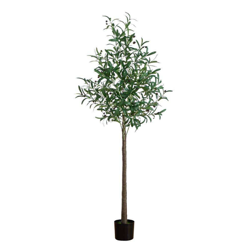 Nearly Natural 6 ft. Lighted Artificial Olive Tree with 300 Warm