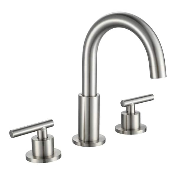 Unbranded 8 in. Widespread 2-Handle Bathroom Faucet in Brushed Nickel