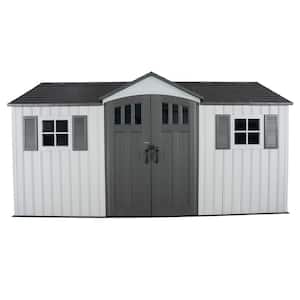 15 ft. W x 8 ft. D Resin Outdoor Storage Shed with Double Door (120 sq. ft.)