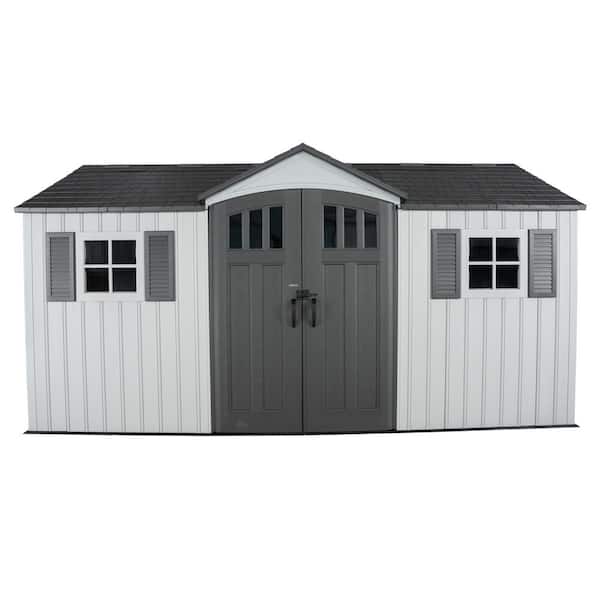 Lifetime 15 ft. W x 8 ft. D Resin Outdoor Storage Shed with Double Door (120 sq. ft.)