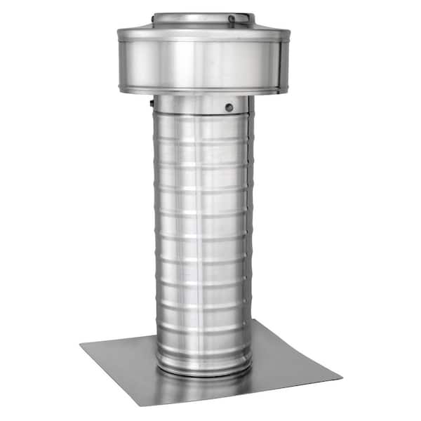 Keepa Vent 4 in. Dia 12 sq. in. NFA Aluminum Finish Static Roof Vent for Flat Roofs with 11 in. High Collar