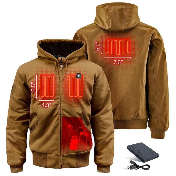 ACTIONHEAT Men's X-Large Tan Cotton Long Sleeved 5-Volt Heated