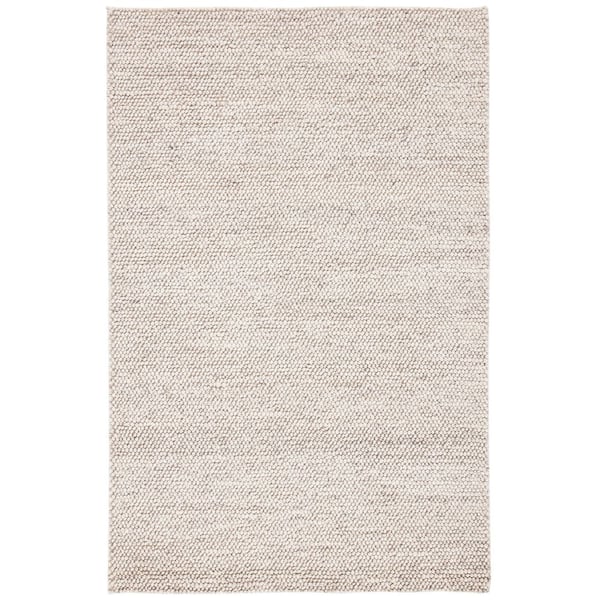 Natura 3 ft. x 5 ft. Gray/Ivory Textured Solid Area Rug