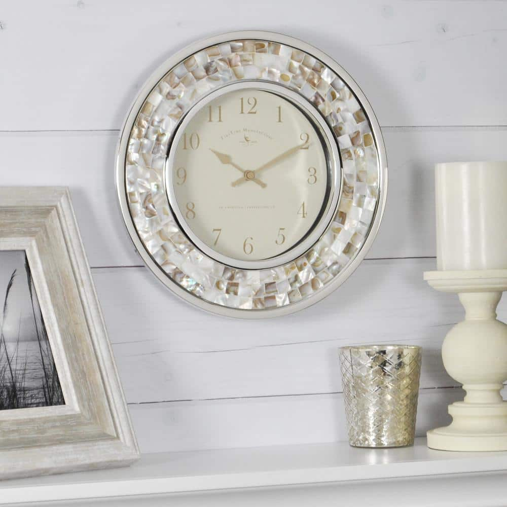 Firstime Pearl Mosaic Wall Clock 00145 The Home Depot