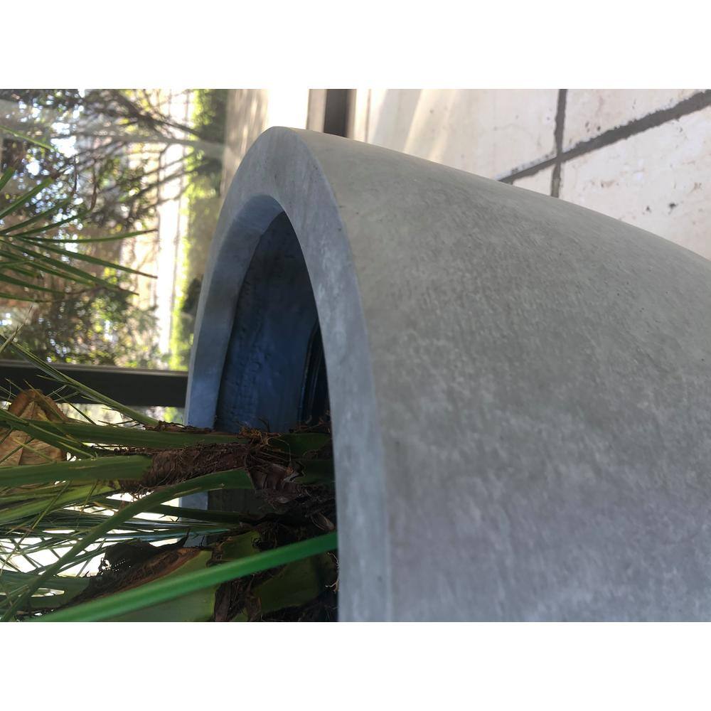 Slate Gray Round Concrete Indoor Outdoor Planter