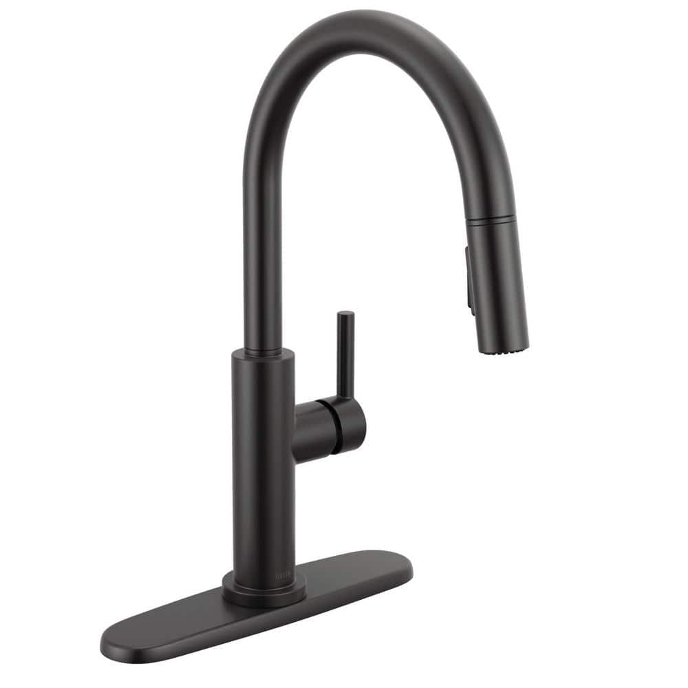Delta Nicoli Matte Black 17.06 in. H Pull Down Sprayer Kitchen