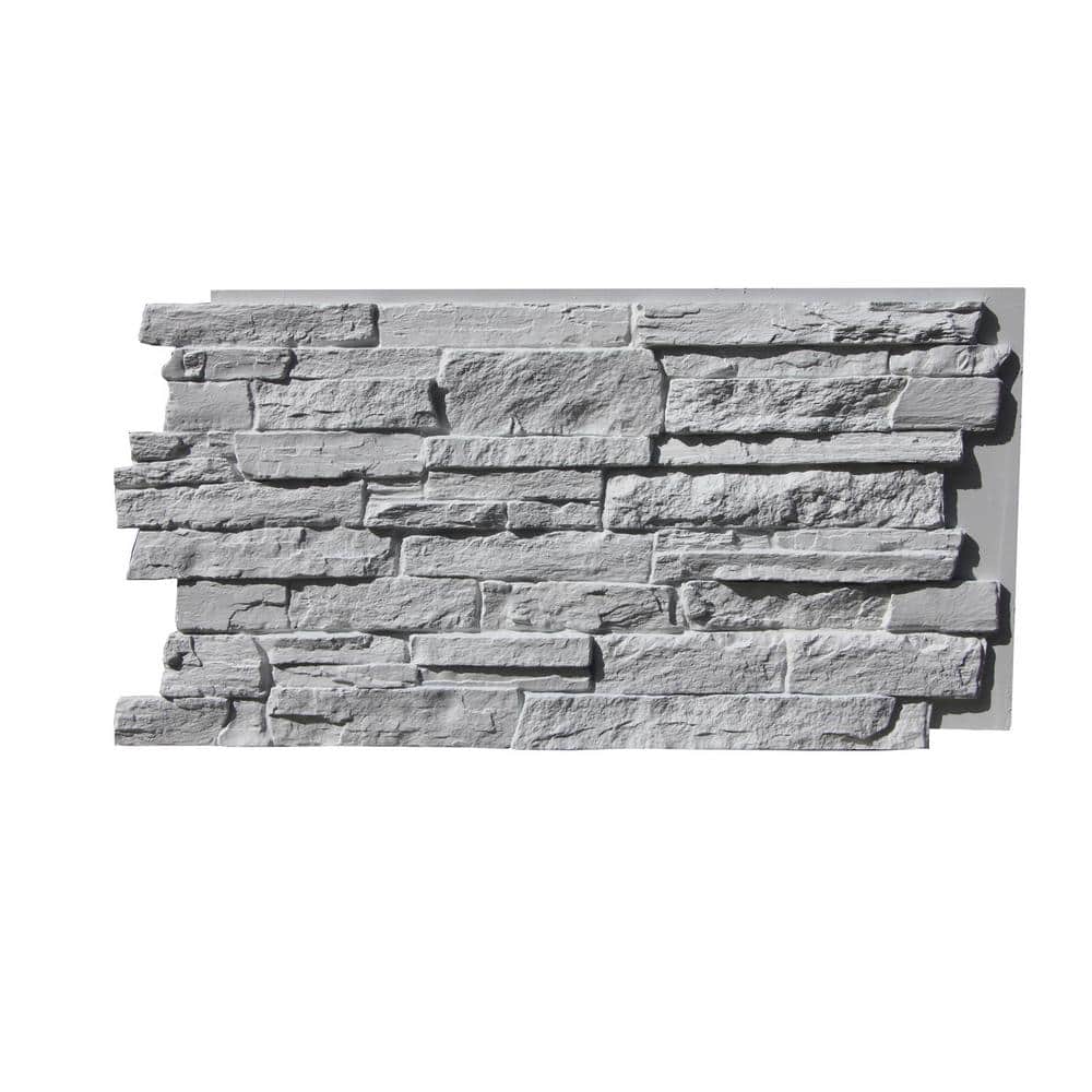 Canyon's Edge Faux Stack Stone 48-3/4 in. x 24-3/4 in. Faux Stone Siding Panel Finished Coconut White Interlocking Panel price history on PriceWatchPro