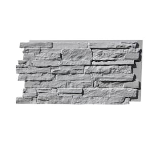Canyon's Edge Faux Stack Stone 48-3/4 in. x 24-3/4 in. Faux Stone Siding Panel Finished Coconut White Interlocking Panel