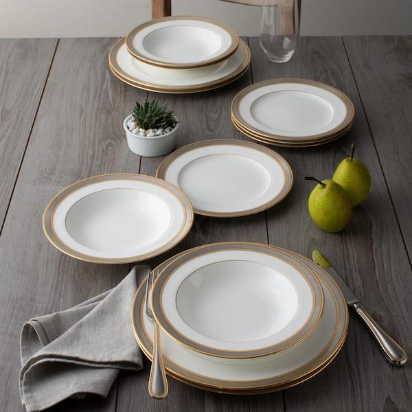Noritake Brilliance 12-Piece (White) Bone China Dinnerware Set