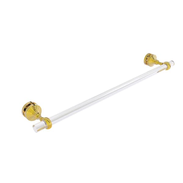 Allied Brass Pacific Grove Collection 24 in. Over-The-Door Shower Door Towel Bar with Twisted Accents in Polished Brass