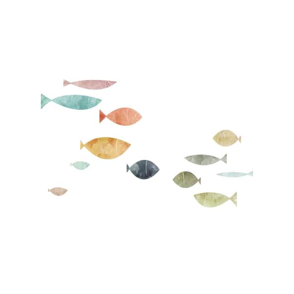 Unbranded Summer Large School of Fish Vinyl Wall Stickers