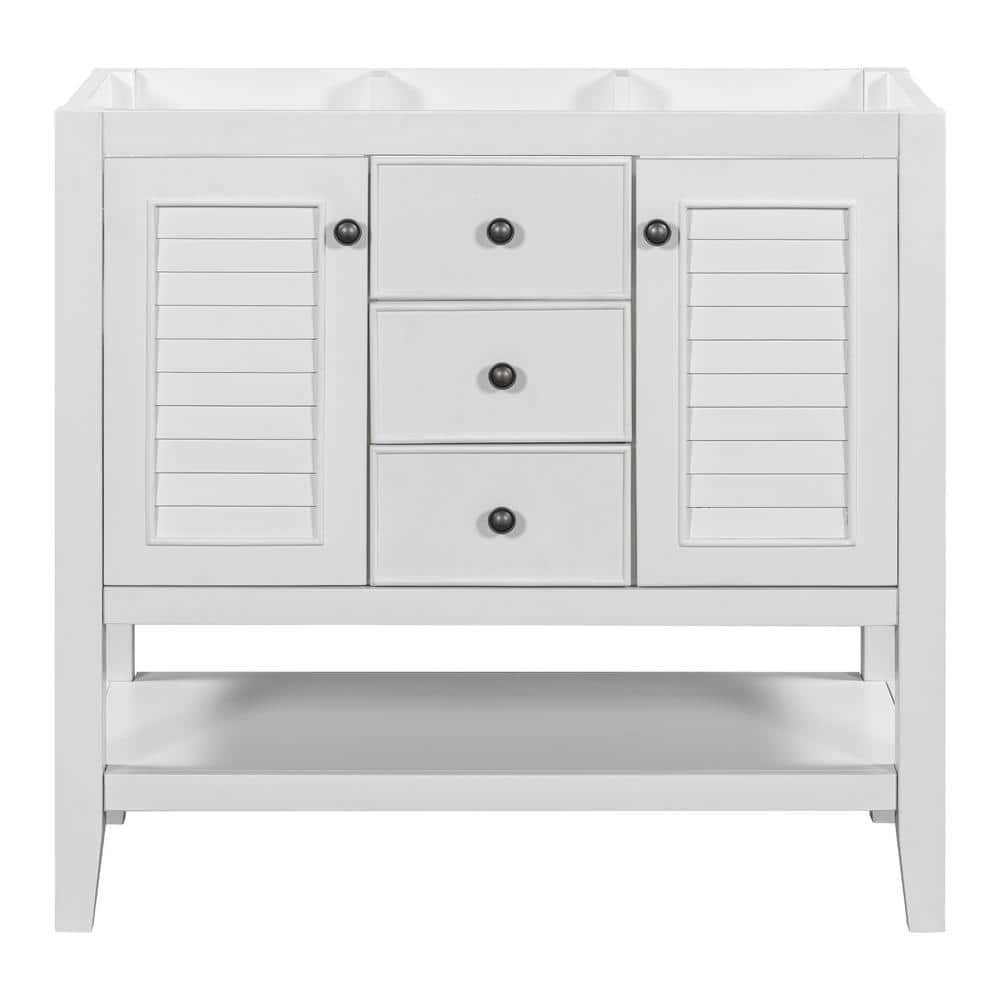 35 in. W x 18 in. D x 33 in. H Bath Vanity Cabinet without Top in White