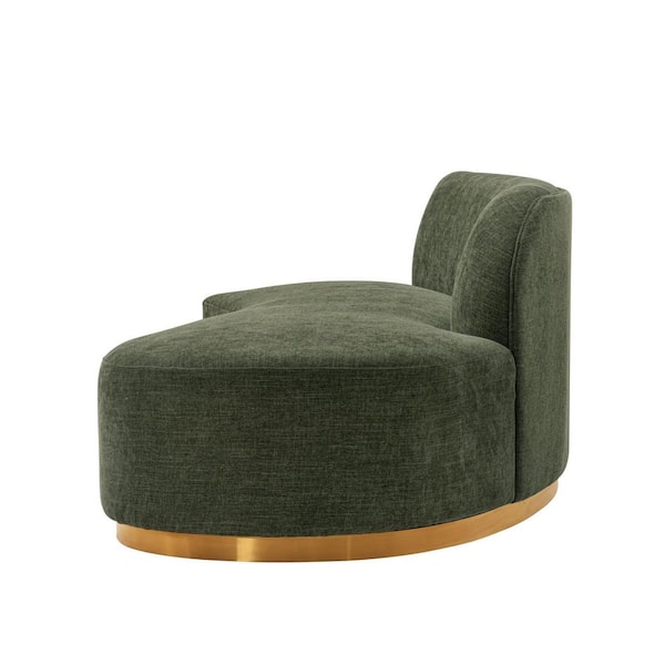 Manhattan Comfort Contemporary Daria Linen Sofa Sectional with Pillows in Olive Green Manhattan Comfort Contemporary Daria Linen Sofa Sectional with Pillows in Olive Green
