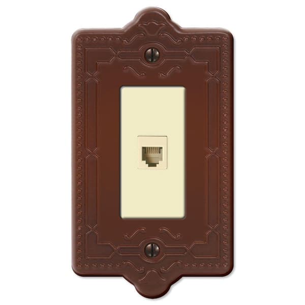 Creative Accents Brown 1-Gang Phone Jack Wall Plate