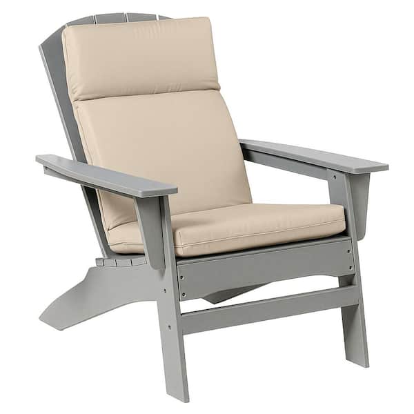 21.5 in. W x 3 in. H High-Back Outdoor Chair Cushion, Tan