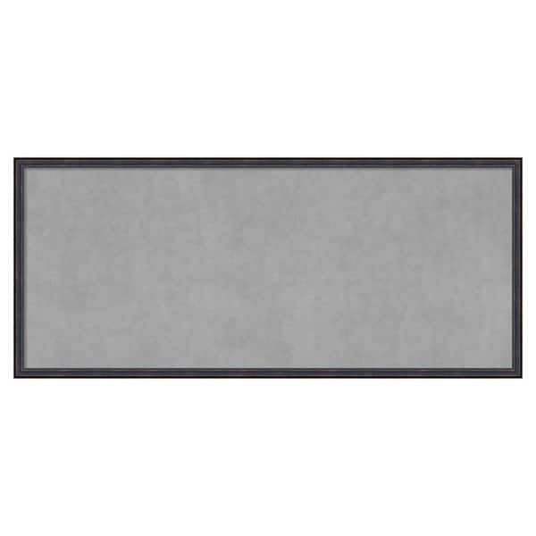 Amanti Art Dark Bronze Scoop 50 in. x 22 in. Framed Magnetic Board