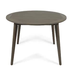 Stamford Gray Round Wood Outdoor Dining Table