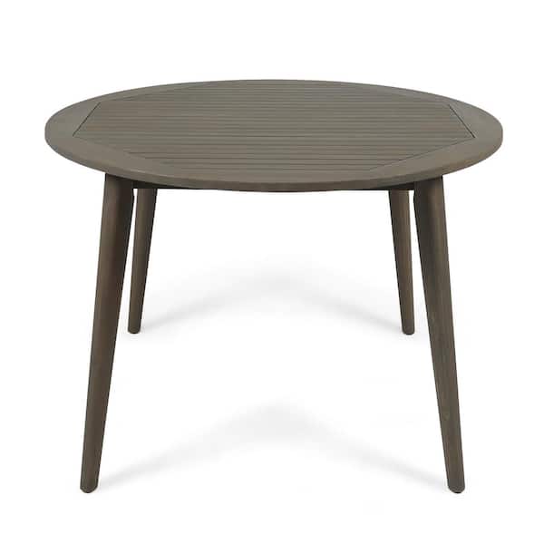 Stamford Gray Round Wood Outdoor Dining Table