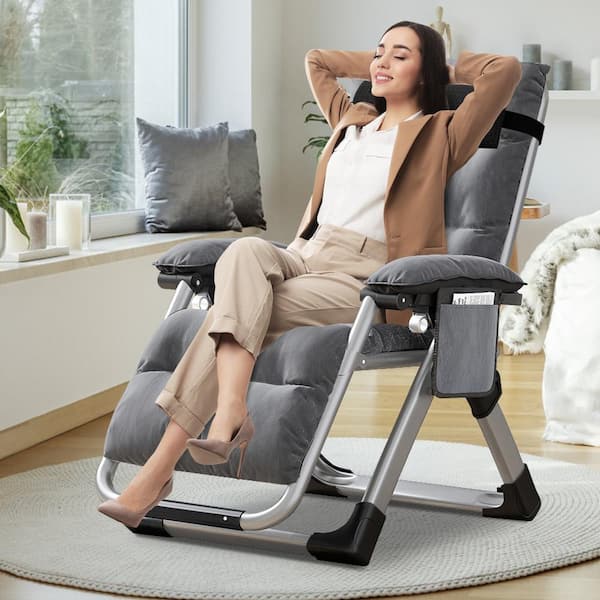 BOZTIY Folding Zero Gravity Metal Frame Recliner Outdoor Lounge