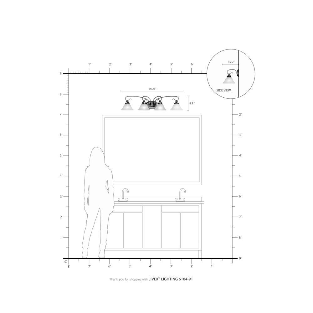 Coronado Brushed Nickel 4-Light Bath Vanity with White Alabaster Glass