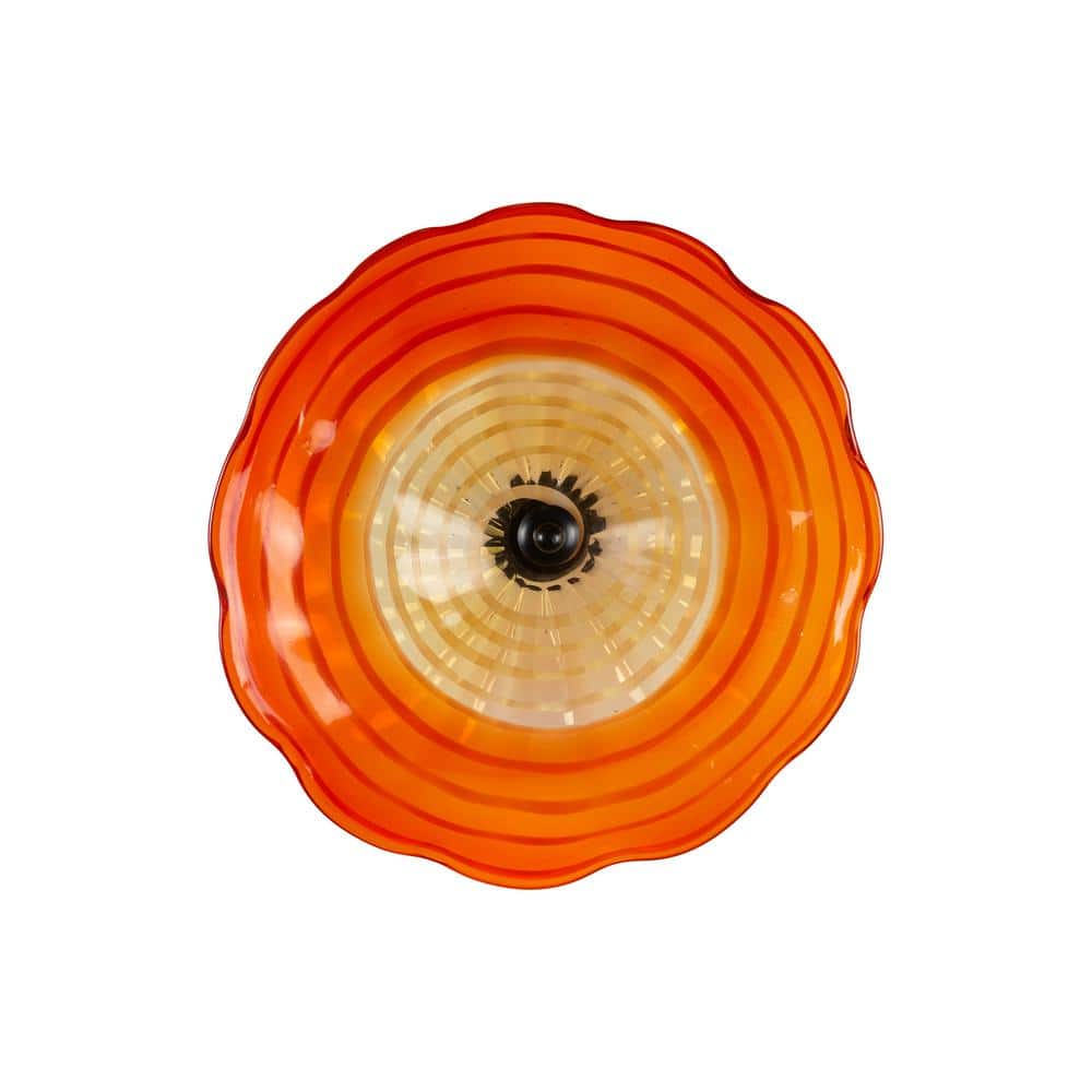 Dale Tiffany 12 in. Diameter Merida Flower Hand Blown Art Glass Wall