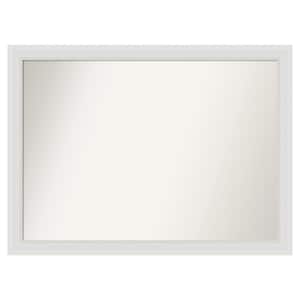 Flair Soft White Narrow 42 in. x 31 in. Custom Non-Beveled Satin Recyled Polystyrene Bathroom Vanity Wall Mirror