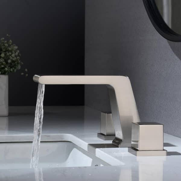 8 in. Widespread Double Handle Bathroom Faucet in Brushed Nickel