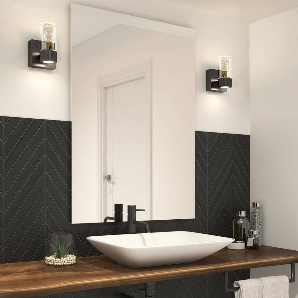 Essence 1-Light 4.92 in. Matte Black LED Vanity Sconce Wall Light price history on PriceWatchPro