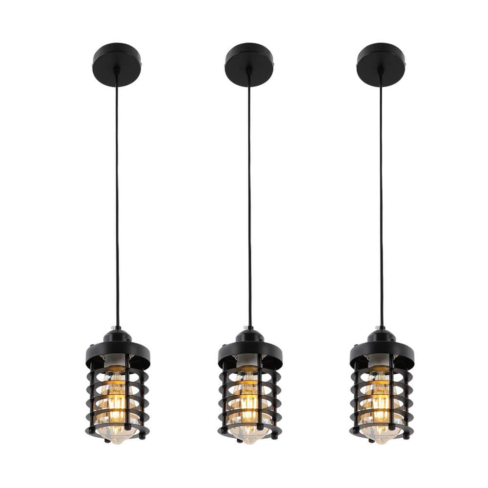 OUKANING 1-Light Unique Industrial Mini Metal Hanging Lamp