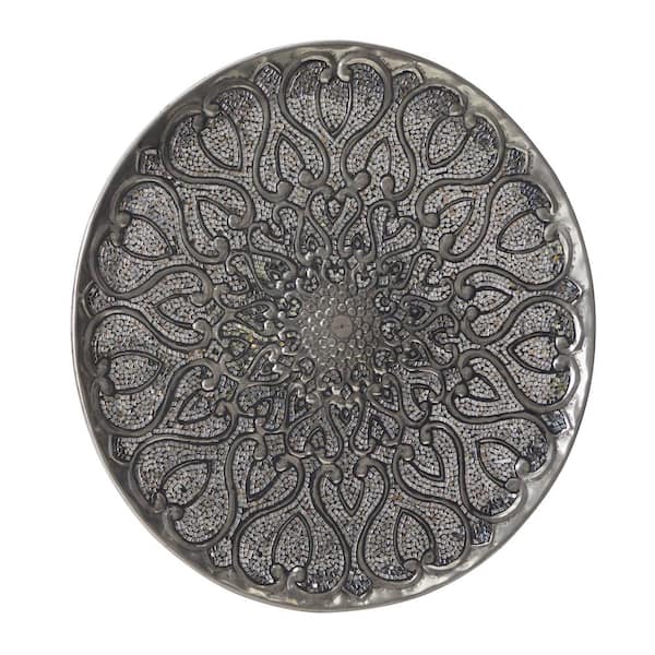 Litton Lane 33 in. x 33 in. Metal Silver Plate Wall Decor