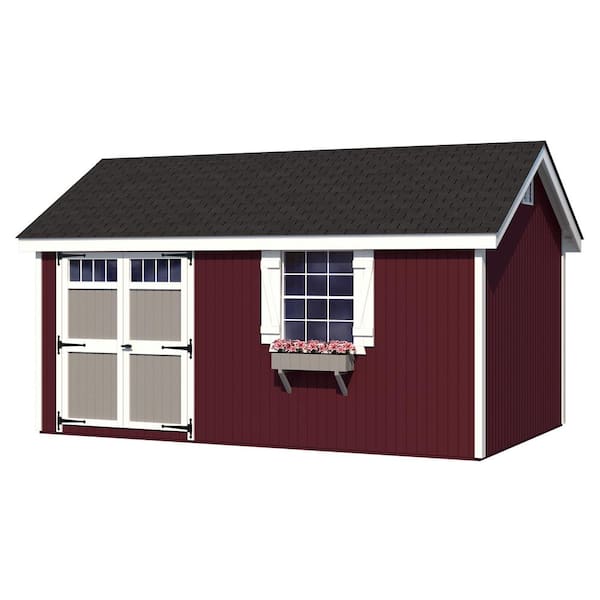 Little Cottage Co. Colonial Pinehurst 10 ft. x 12 ft. Outdoor Wood Storage Shed Precut Kit with Operable Window and Floor (120 sq. ft.)