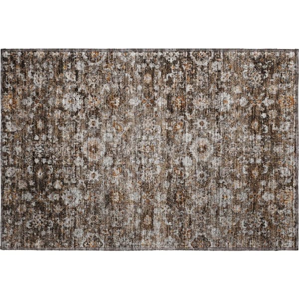 Addison Rugs Mayfield Premium Machine Washable Indoor/Outdoor Geometric AMF651 Fudge 1 ft. 8 in. x 2 ft. 6 in. Area Rug