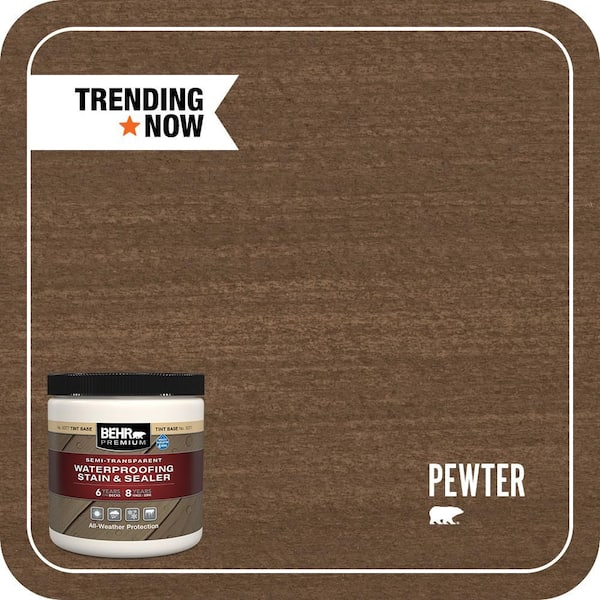 BEHR PREMIUM 8 oz. #ST-131 Pewter Semi-Transparent Waterproofing