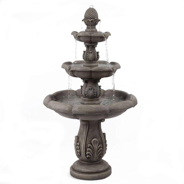 LuxenHome Pineapple 3-Tier Outdoor Fountain