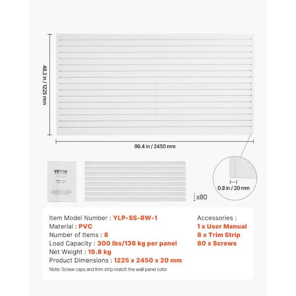 HUZJIEHUI Slat Wall Paneling Garage Wall Organizer, Wood Grain Slatwall Panels 4x4