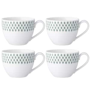 Green Hammock 10 fl. oz. (Green) Porcelain Tea Cups, (Set of 4)