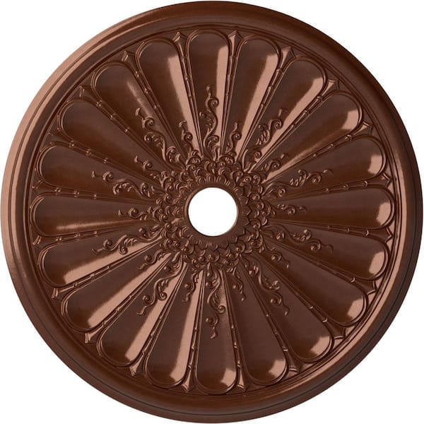 Ekena Millwork 1-1/2 in. x 31-1/2 in. x 31-1/2 in. Polyurethane Kirke Ceiling Medallion, Copper Penny