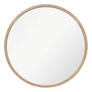 22 in. W x 22 in. H Circle Faded Grey Wooden Mirror