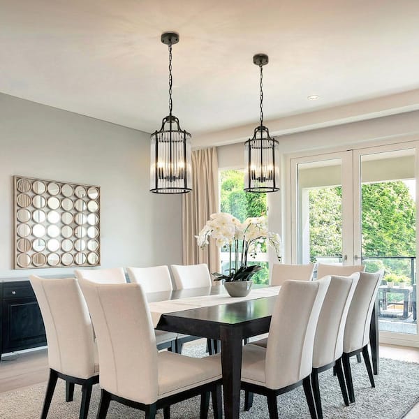 Psyverii 3 Lights Farmhouse Candle Style Chandelier, Rustic Ceiling Pendant Light Fixture for Entryway and Dining Room Kitchen Island