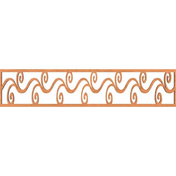 Ekena Millwork Tilden Fretwork 0.375 in. D x 46.75 in. W x 10 in. L Cherry Wood Panel Moulding