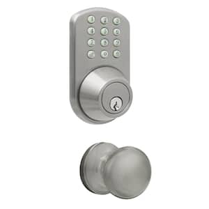 Satin Nickle Keyless Entry Deadbolt and Door Knob Lock with Electronic Digital Keypad