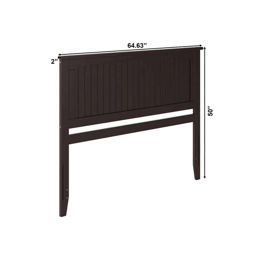 Espresso Queen Wood Headboard with Attachable Charger