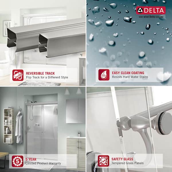 Delta 48 In To 60 Semi Frameless, Sliding Shower Door Track Assembly Kit